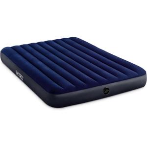 Intex 64759E Dura-Beam Standard Downy Air Mattress: Fiber-Tech Queen Size 10in Bed Height 600lb Weight Capacity Pump Sold Separately
