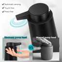 Automatic Soap Dispenser Liquid Touchless: 9oz Plastic Black 3-Level Adjustable Modern Rechargeable Electric Smart Auto Soap Dispenser - Bathroom Kitchen Hand Dish Lotion