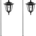 Viewsun 34 Inch Solar Hanging Lights, Shepherd Hook Lights with 2 Shepherd Hooks Waterproof Outdoor Decorative Solar Lantern Lights for Garden Decor, Patio, Backyard, Pathway, 2 Pack (White)