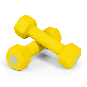 CAP Barbell, 2lb Yellow Neoprene Dumbbell, Pair