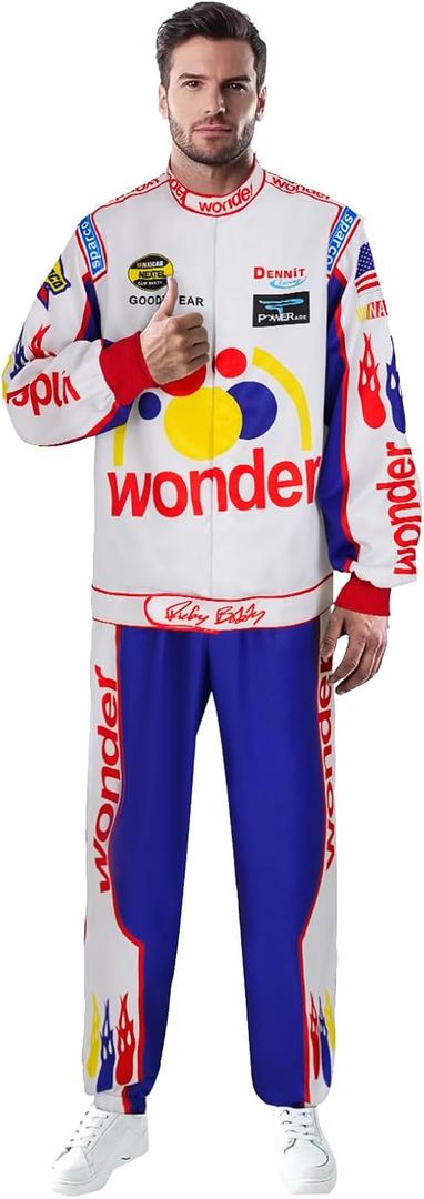 Ricky Bobby Costume Talladega Nights Wonder Bread Shake and Bake Costume (White)Adult M