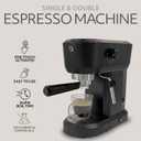 WILLOW Eco Series Espresso Machine 15 Bar with Milk Frother Steam Wand, Built-In Tamper & Hot Water Dispenser, 1350W Espresso Coffee Maker with 40oz Removable Water Tank for Cappuccino, Latte - BLACK