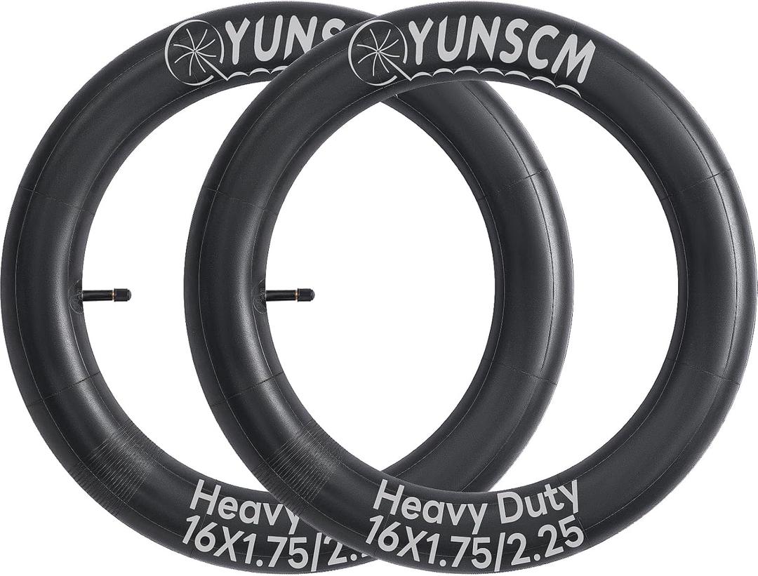 16" Heavy Duty Bike Tubes 16x1.75 16x1.95 16x2.10 16x2.125 AV Schrader Valve 45/57-305 Bicycle Tubes Compatible with 16 X 1.75/2.25 Bike Tire Tubes 2-PCS