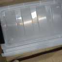 IRIS USA 6 Quart Stackable Plastic Storage Bins with Lids, 3 Pack - BPA-Free, Made in USA - See-Through Organizing Solution, Latches, Durable Nestable Containers, Secure Pull Handle - Clear/Black
