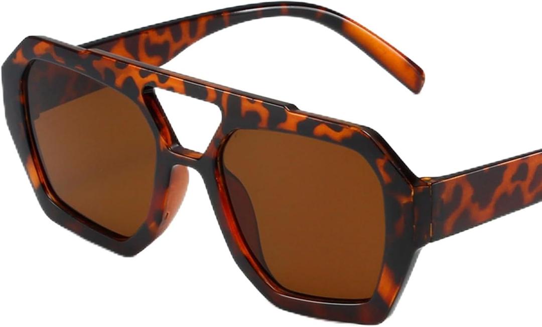 Square Aviator Sunglasses For Women,Cute Trendy Big Polarized Sunglasses For Women, Ladies Sun glasses Polarized Uv Protection (tortoise shell)