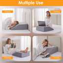 Ruqmuis Leg Elevation Pillow for After Surgery, 8inch Foam Leg Elevating Pillow for Swelling and Blood Circulation, Leg Wedge Pillow for Sleeping, Knee Pillow for Knee Hip Ankle Pain Relief, Velvet