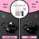 2 x Straw Covers for Stanley Cup Accessories: Black Decorations for Stanley 30 oz & 40 oz Tumbler with Handle, Bling Letter Charms and Flower Silicone Straw Cap Topper, Trendy Stuff for Teen Girls & Women