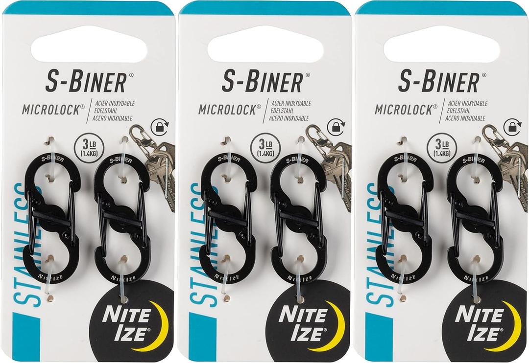 Nite Ize S-Biner Slidelock Black, 2 Pack