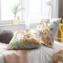 Imiss Happy Easter Throw Pillow Covers Set of 2 Easter Cute Bunny Eggs Flowers Spring Decorative Outdoor Farmhouse Cushion Case 18x18 Inch for Sofa Couch Bedroom