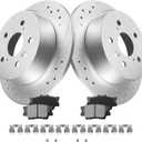 MOTOREVO Rear Brake Rotors Kit for Camry [2007-2011] GEOMET Rotors [11.1in 281mm] App Universal 2007 2008 2009 2010 2011 Rotors Kit [Note 2010 Except Japan Production] Drilled & Slotted Rear Discs