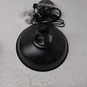 GLOBE Electric 65712 Robin 1-Light Plug-in or Hardwire Pendant, Satin Black, Antique Brass Accents, 15ft Black Woven Fabric Cord, in-Line On/Off Rocker Switch