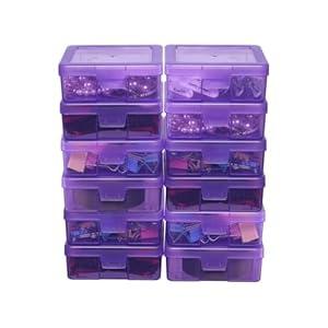 Small Plastic Storage Containers Clear Arts & Crafts Storage Boxes & Organizers Stackable Small Containers With Lids For Organizin (Set 6)