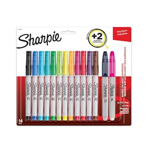SHARPIE Ultra Fine Permanent Marker Set - 12 Assorted Ultra Fine Markers plus 2 Fine Point Markers