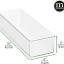 mDesign Plastic Drawer Organizer Box, Long Storage Organizer Bin Container; For Closets, Bedrooms, Use for Leggings, Socks, Ties, Jewelry, Accessories - Lumiere Collection - 2 Pack - Clear