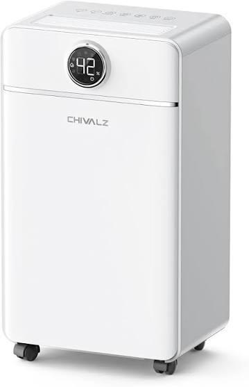 CHIVALZ 1500 Sq.ft Dehumidifier for Basement with Drain Hose, 25 Pints Dehumidifiers for Home, Bedroom, Bathroom, RV, 40dB, Intelligent Humidity Control, 3 Modes, 24H Timer, White 1Pack