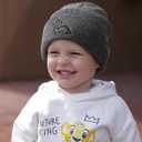 FURTALK Toddler Beanie Cute Dinosaur Pattern Winter Hat Knit Boys Girls Warm Baby Embroidered Beanies Cap for 0-3 Years (6-36 Months, Beige+grey+black)