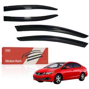 R-GEE Out-Channel Window Rain Guards Fit for Honda Civic Sedan 2012-2015 4-Door, Extra Durable Window Deflectors, Outside-Mount Vent Window Visors Exterior Car Accessories, 4 Pieces