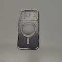 QQicea Bling Glitter Phone Case Compatible with iPhone 17 Pro Max, Wireless Charging Compatible with MagSafe Soft Cover Sparkling Rhinestone Case (Silver)