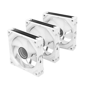 RUIX J1 120mm ARGB PWM Case Fan 3-Pack, Tool-Free Snap-On Connection, Easy Installation & Clean Cable Management for PC Builds - White, Forward