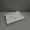 16"x12" Serving Trays with Handles, White Decorative Serving Tray, Ottoman Trays, Living Room, Bathroom, and Outdoors Decorative Trays (White)