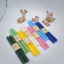 Set of 14 Colorful Beeswax Taper Candles, 9 Inch Tapered Candles Ideal as Dinner Candles - Smokeless and Unscented Taper Candles LoWedding,Dinner, Home Dcor
