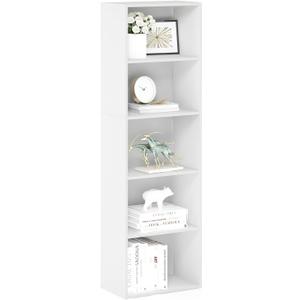 Furinno Luder Bookcase / Book / Storage , 5-Tier, White