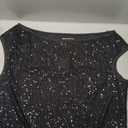 One Shoulder Sequin Sparkly Tops for Women Ruched Glitter Tops Slimming Sparkle Party Shirts (X-Large, Black)
