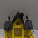 Solar Bird Feeders House for Outside Hanging, Metal Wild Bird Feeder for Outdoors, Large Cardinal Bird Feeder Birdhouses Squirrel Proof (Yellow)