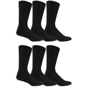 Dr. Scholl's Men's Diabetes & Circulator Socks-4 & 6 Pair Packs-Non-Binding Moisture Management (7-12, Black - Crew (6 Pairs))