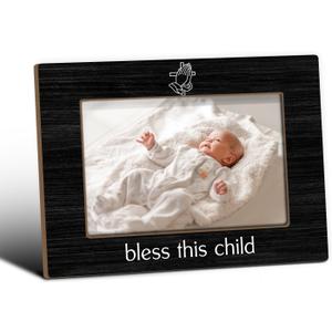 Bless This Child Picture Frames, Baptism Picture Frame, Tabletop Photo Frame For Christening Gifts for Godchild Boys Girls, Religious Gift From Godparents, Home Table Decorative Supplies-06