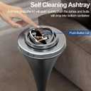 RELIANCER Floor Standing Ashtray w/Detachable Cigar Container, Stainless Steel Cigarette Ash Tray, Outdoor Self-Cleaning Ash Holder w/Weighted Base,Cigarettes Butt Receptacle Disposal for Home Patio