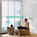 Yoolax Motorized Zebra Blinds with Remote, Voice Control, 44" W x 72" H