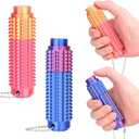 3 in 1 Pain Stim Fidget Toys for Adults, 2 Pack Little Spiky Fidget Ouchies Toys - Rotating/Spiky/Click-Press, Spiky Grippie Stim Keychain for Anxiety Office