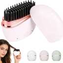 Mini Straightener, Cordless Rechargeable Portable Straightening Comb, Portable Rapid-Heat with 3 Temp Settings, Heat-Resistant Shell for Travel(Pink)
