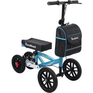 Knee Scooter, All Terrain Foldable Knee Scooter Walker, Disc Brake Knee Walker for Foot Injuries Compact Crutches Alternative (Blue)