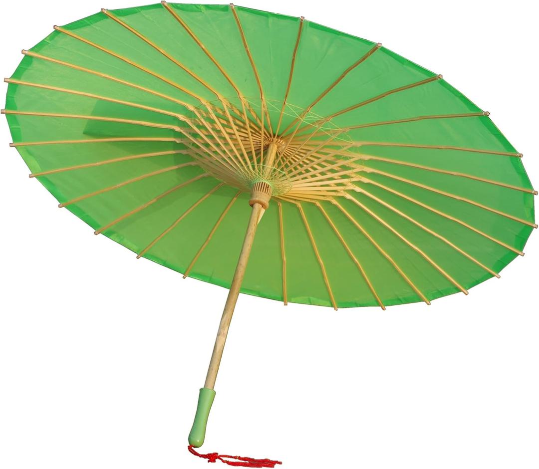 Plain Bamboo Cloth Parasol Umbrella Great for Wedding Party Favor (Green) Plain Bamboo Cloth Parasol Umbrella Great for Wedding Party Favor (Green)