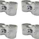 4 Pcs Double Port Parallel Pipe Clamp, 1 Inch (25.4 mm) OD Steel Tube Connector, Carbon Steel Rail Joint Clip with Hardware,Steel Pipe Tube Joint Connector Clip,for DIY Shelf Garden Support