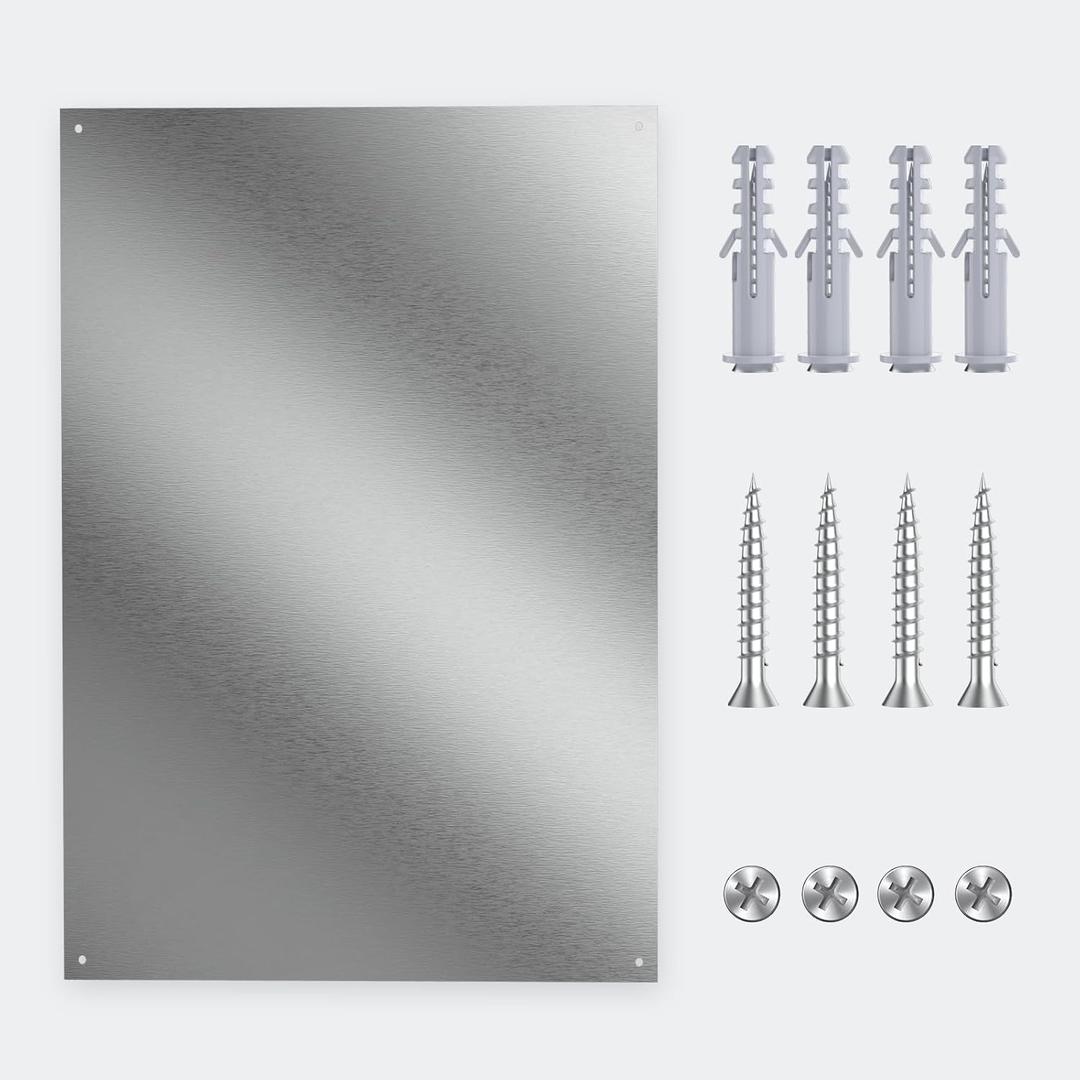 Ultra-Thin & Reversible Stainless Steel Stove Backsplash Panel, 24" x 30" Splatter Guard for Kitchen Wall & Range Hood | Easy Installation with Pre-Drilled Holes & Mounting Screws Included