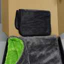 KKV Full-Sized SUV Drying Towel, 48x24 Dual Sided Microfiber Car Cleaning Towel with Twisting Yarn Technique, 1400GSM Super Absorbent, Scratch-Free, Machine Washable (Darkgray-GreenYellow)