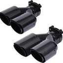 2-Pack Carbon Fiber Dual Exhaust Tips 2.5" Inlet to 3.5" Outlet, Universal Tailpipe 2.5 Inch Exhaust Muffler Tips (Gloss)