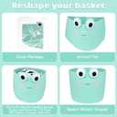 Large Storage Basket, Frog Shaped Cotton Rope Woven Basket for Nursery, Blanket Baby Toy Storage Organizer Laundry Basket Gifts Empty, Cat Dog Bin Toys