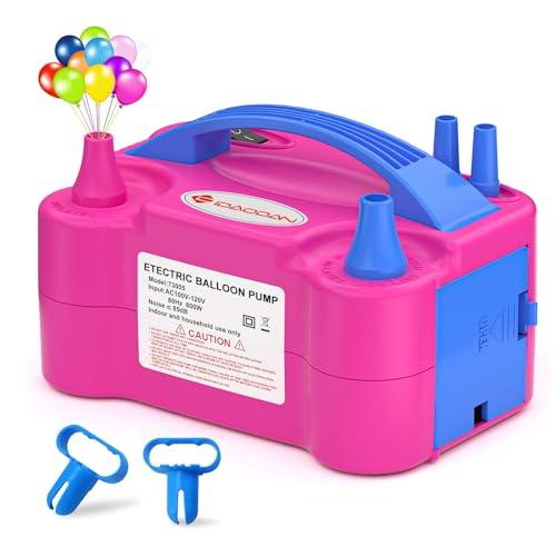 IDAODAN Electric Balloon Pump, Portable Electric Balloon Blower Machine Inflator Air Pump Dual Nozzle 110V 600W for Party Decorations