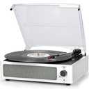 Vinyl Record Player with Speakers Vintage Turntable for Vinyls Records, Belt-Driven Turntable Support 3-Speed, Wireless Playback, Headphone, AUX-in, RCA Line LP Vinyl Players for Sound Enjoyment White