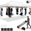 HOTEEL 10x20 Heavy Duty Pop Up Canopy Tent for Parties Event Wedding Commercial Instant Canopy with Roller Bag, Party Tent Waterproof UV 50+&Windproof, Upgraded Thick Hexagonal Legs, White