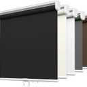 LazBlinds No Tools No Drill Cordless Roller Shades, 100% Blackout Roller Blinds for Windows, Thermal Insulated UV Protection Waterproof Roll Up Window Blinds and Shades, 22'' W x 48'' H, Black