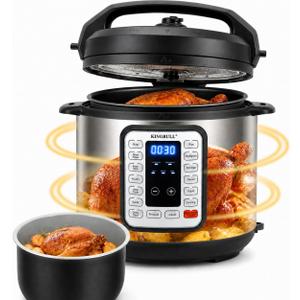 KINGBULL 6QT Electric Pressure Cooker 12-in-1 Multi Cooker, One-Touch Programs for Rice, Soup, Meat, Steam, Yogurt, Slow Cook, Keep Warm & Delay Start