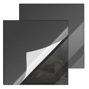 12x12 Inches Black Mirror Acrylic Sheet – 2 Pcs Reflective Acrylic Panel for DIY Crafts, Home Décor & More (30x30 cm)