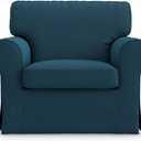 Ektorp Chiar Cover Replacement for IKEA Ektorp Sofa Cover, Ektorp Armchair Cover, Ektorp Cover Only!(Dark Ocean)