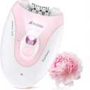 Smooth Glide Epilator for Women, Painless 2-Speed Hair Removal Device with LED Light, 36 Tweezers & Massage Pad, Rechargeable Epilator for Face, Bikini, Arms & Legs