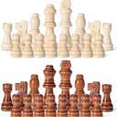 Wooden Chess Pieces Only, 32 Piece Tournament Staunton Wood Chessmen with 3.15 inches King, Chess Game Pawns for Chess Board Game, Replacement of Missing Pieces